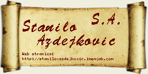 Stanilo Azdejković vizit kartica